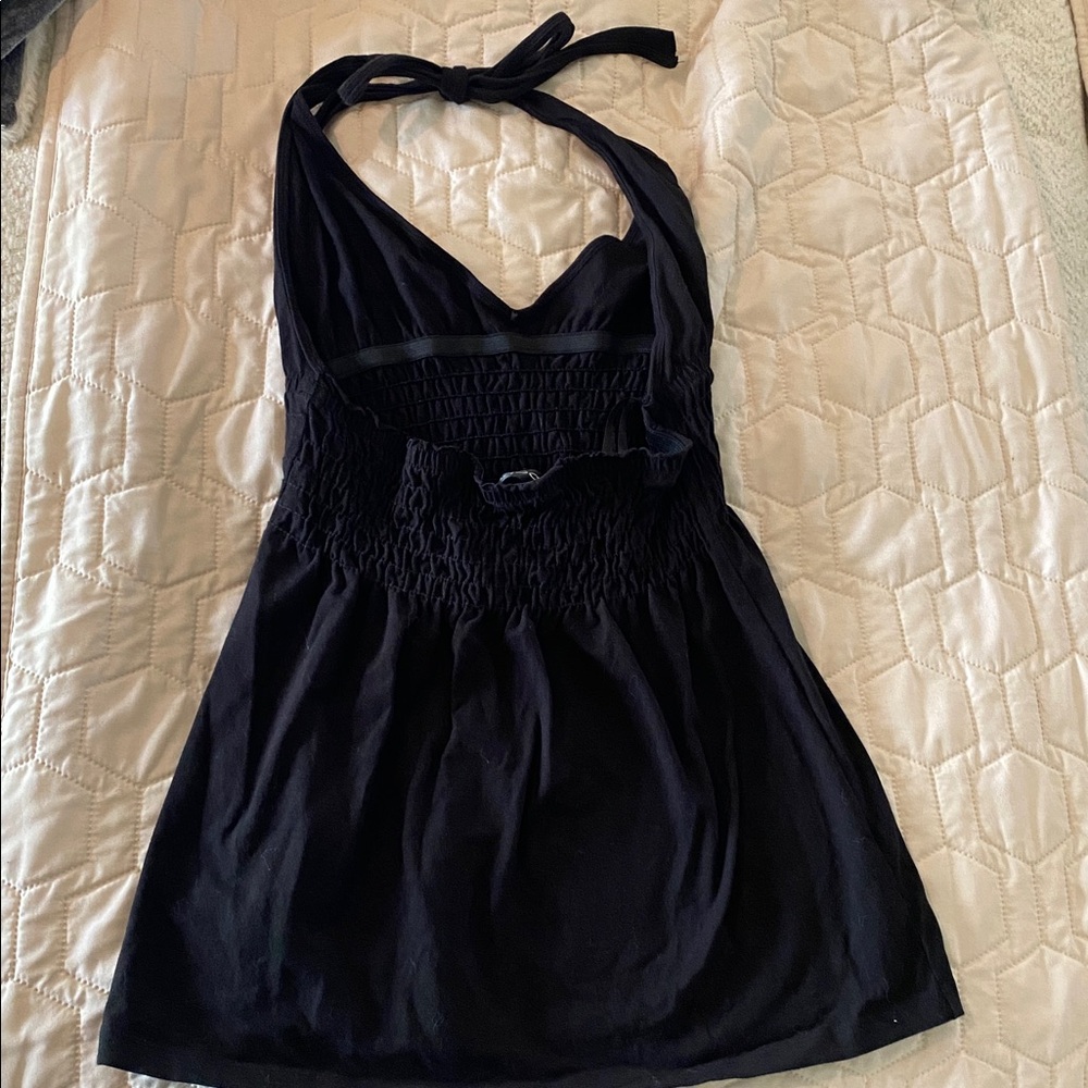 Bebe Black Halter top-size large but runs pretty small-used - Picture 3 of 4